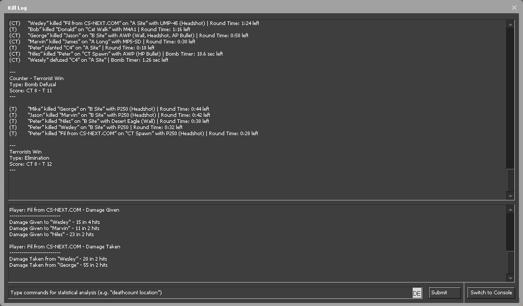 Kill Log Ui Design Improved Stats – CS NEXT